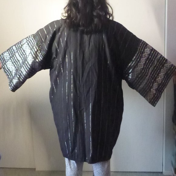 Vintage 70s Jinbei Kimono Japanese Traditional Wear Summer Kimono Robe - Picture 4 of 4